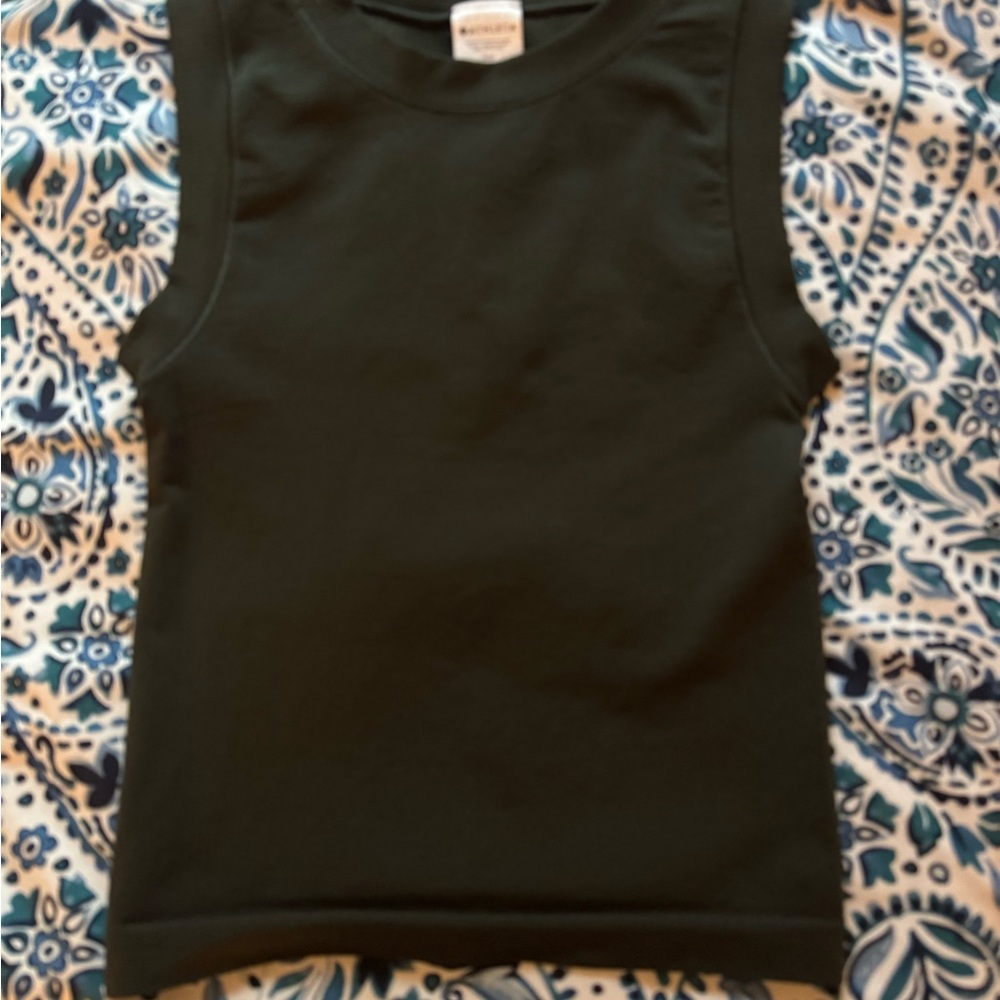 Athleta Forest Green Ribbed Top